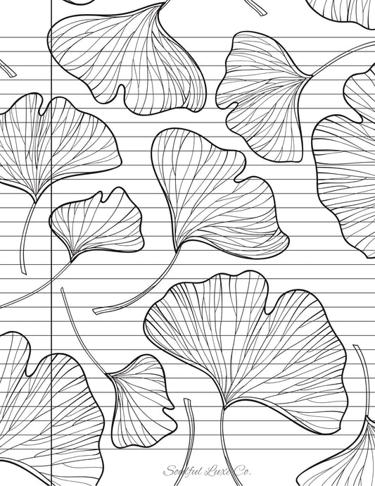 Ginkgo Leaves | Printable pdf | College Ruled | Print Yourself