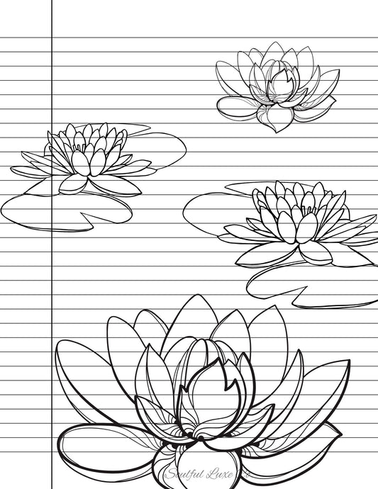 Lotus pond | Printable pdf | College Ruled | Print Yourself