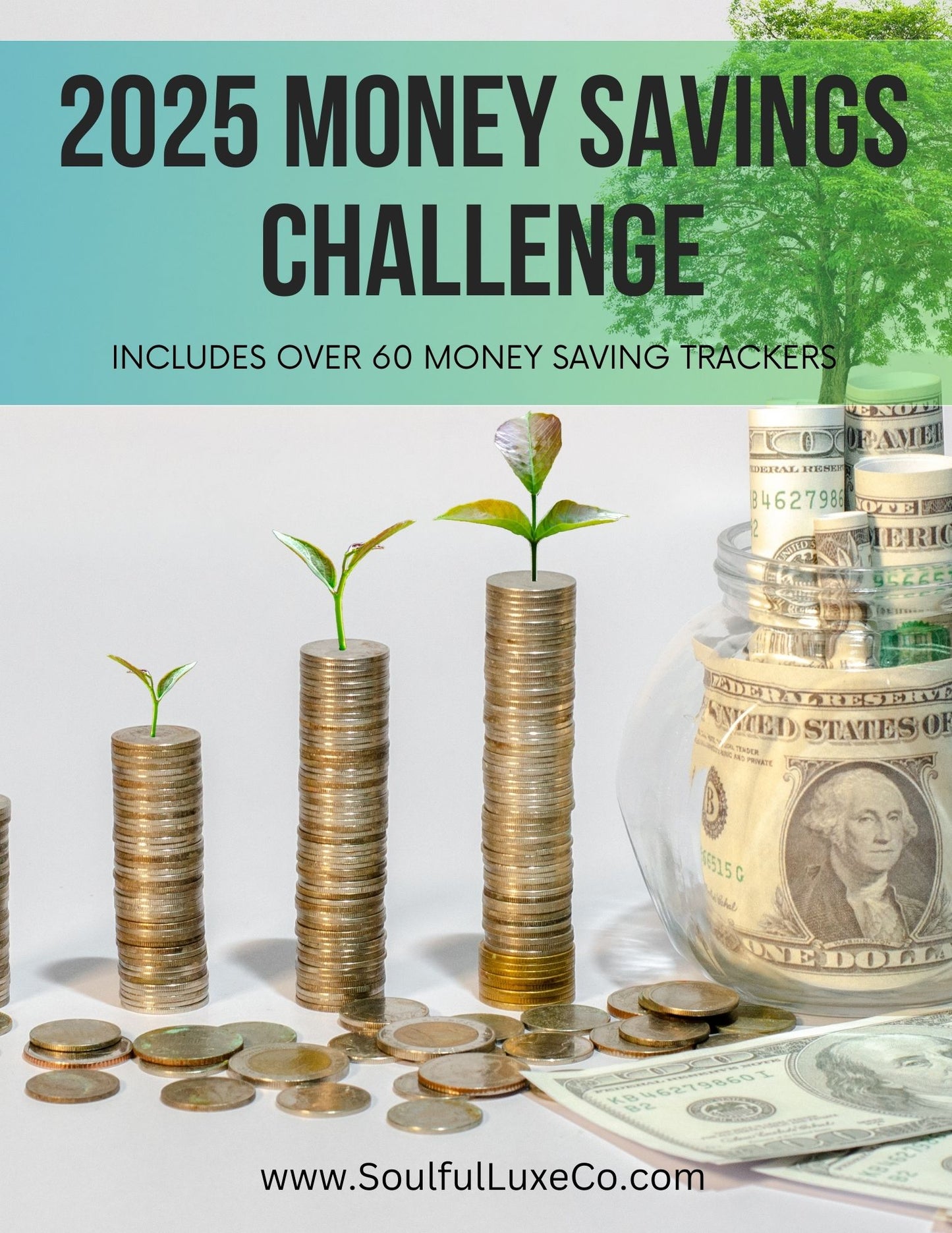 Money Savings Challenges + 2025 Calendar | Workbook , eBook