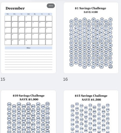 Money Savings Challenges + 2025 Calendar | Workbook , eBook